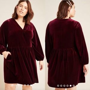 Anthropologie Amadi Greta Velvet Tunic Mini‎ Dress